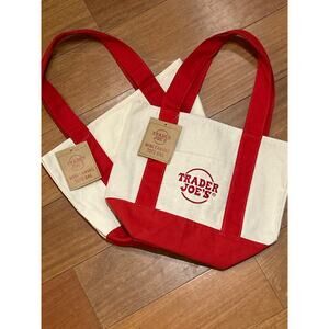 Trader Joe’s Mini Canvas Tote Bags 2 bag set